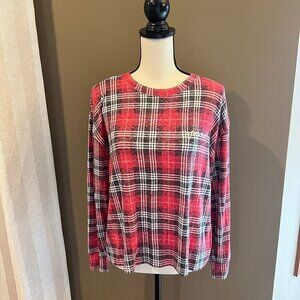 Victoria's Secret Pink Pajama Set, Cozy Pepper Plaid Supersoft, Size Medium